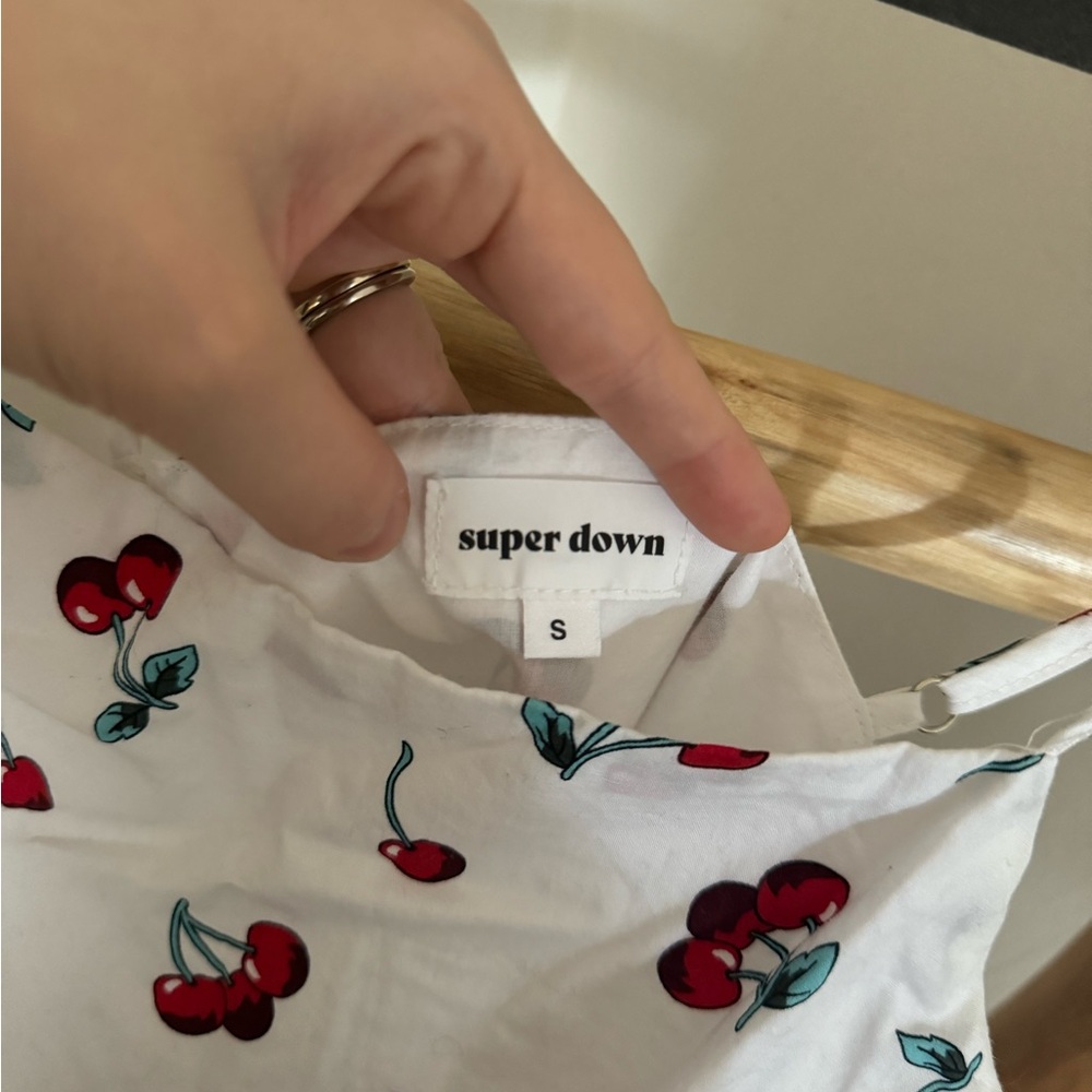 SUPERDOWN SHERRIE PRINTED ROMPER IN WHITE CHERRY - Picture 5 of 5